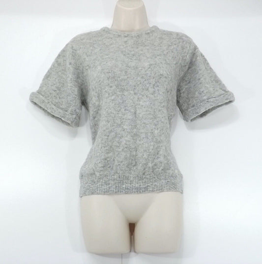 AMERICAN VINTAGE Grey Marl ALPACA Merino WOOL Blend Women's Jumper Top UK 8 10 S