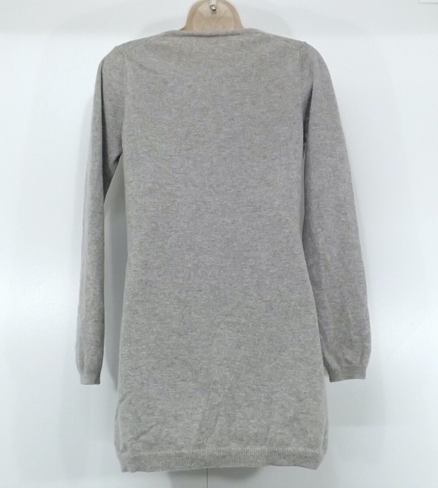 FTC CASHMERE Taupe Beige Pure CASHMERE Thin Knit Women's Jumper Tunic UK 8 10 S