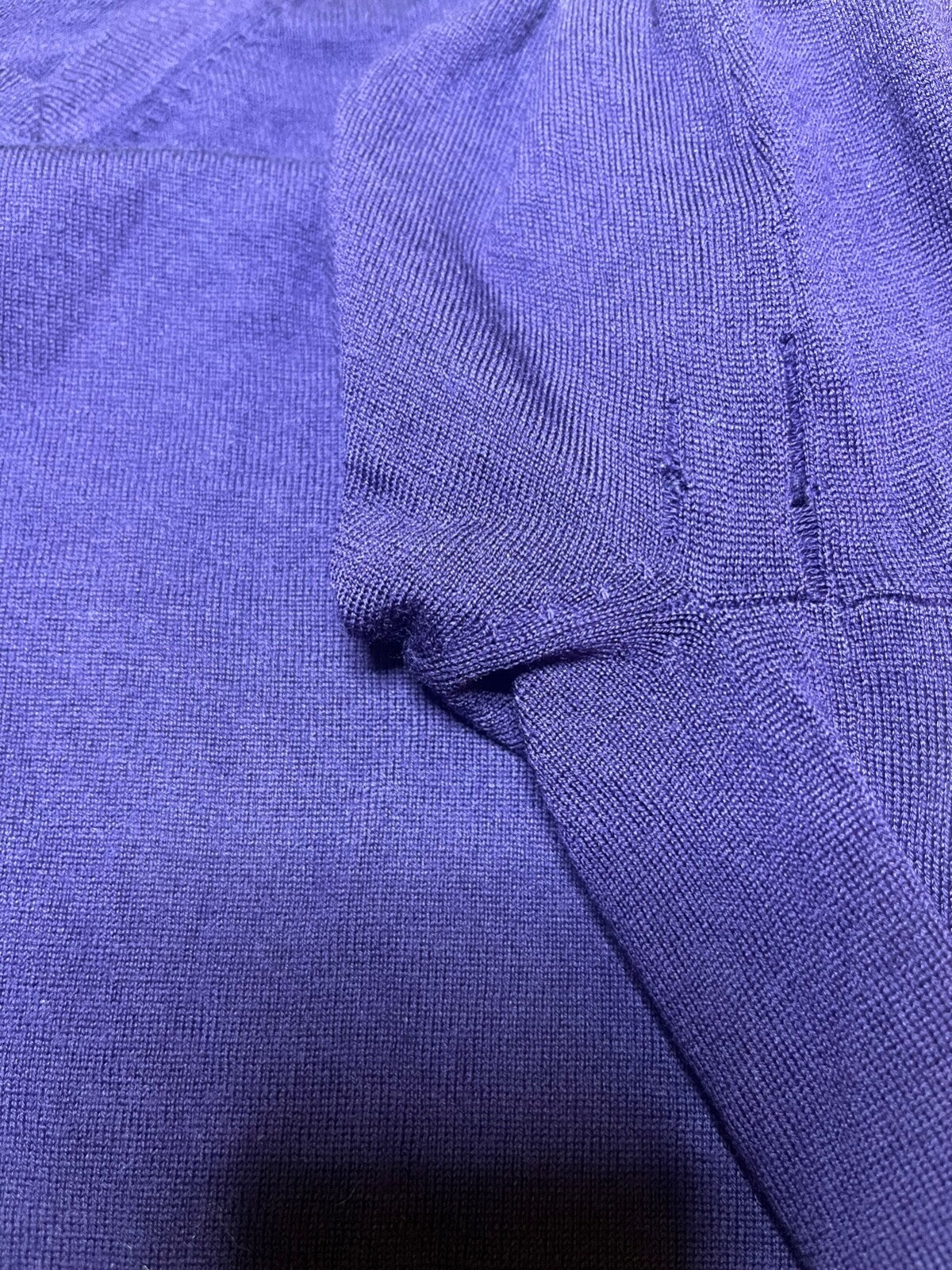 COS Dark Purple Soft Thin Knit MERINO WOOL Relaxed Fit Women's V-Neck Jumper UK 8 10 S