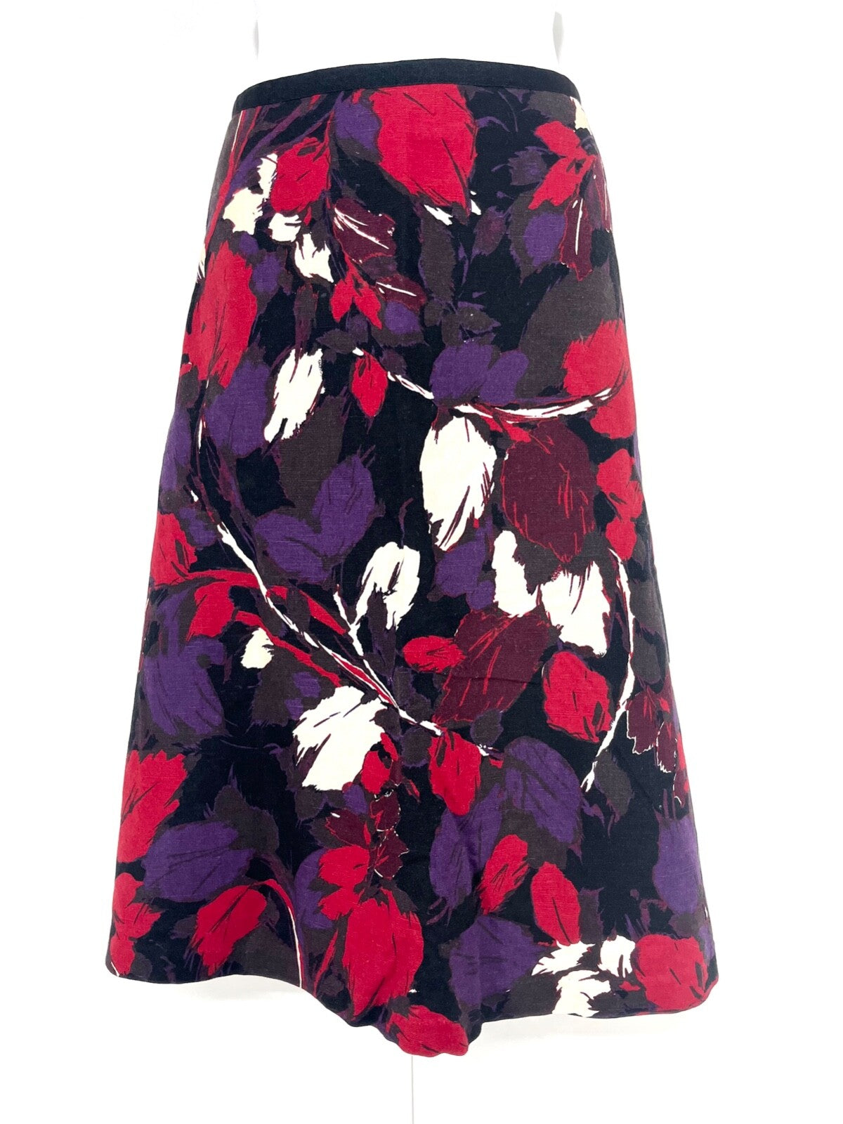 LAURA ASHLEY Multicoloured Women's A-Line Skirt size UK 16 LINEN COTTON Classic Style