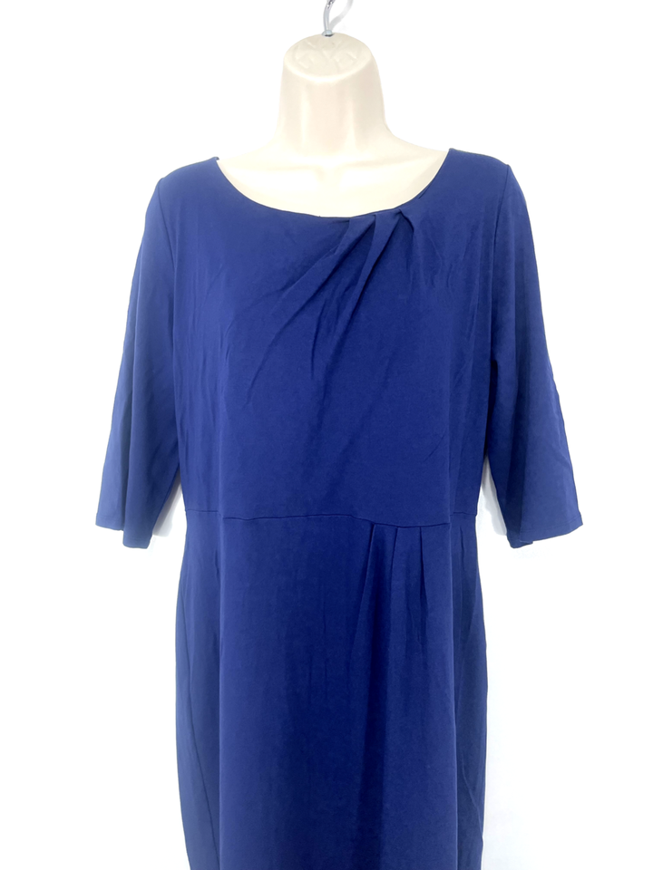 L.K. BENNETT Navy Soft Thin Jersey Classic Style Women's Shift Dress UK 18