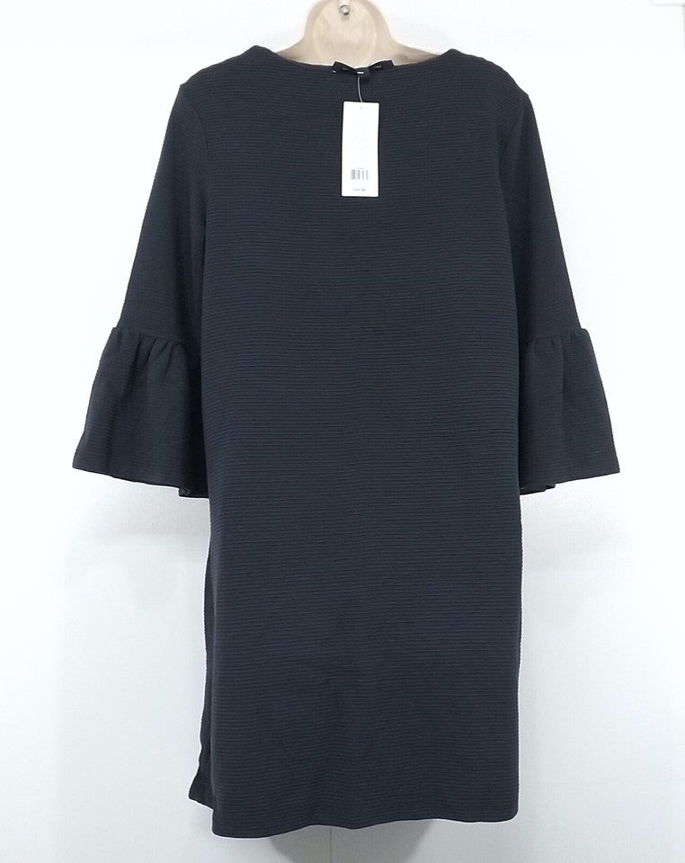 FRENCH CONNECTION Navy Soft Thin Jersey Boho Retro Women's A-Line Dress Tunic UK 12 NEW