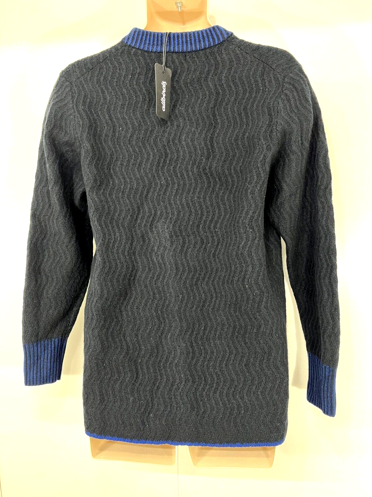 ALLBIRDS Black Soft Chunky Knit MERINO WOOL Mens Crew Neck Jumper size M NEW