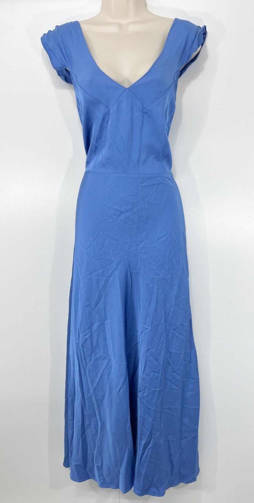 TED BAKER Blue NOEMI Women's Fit & Flare Long Midi Dress UK 12