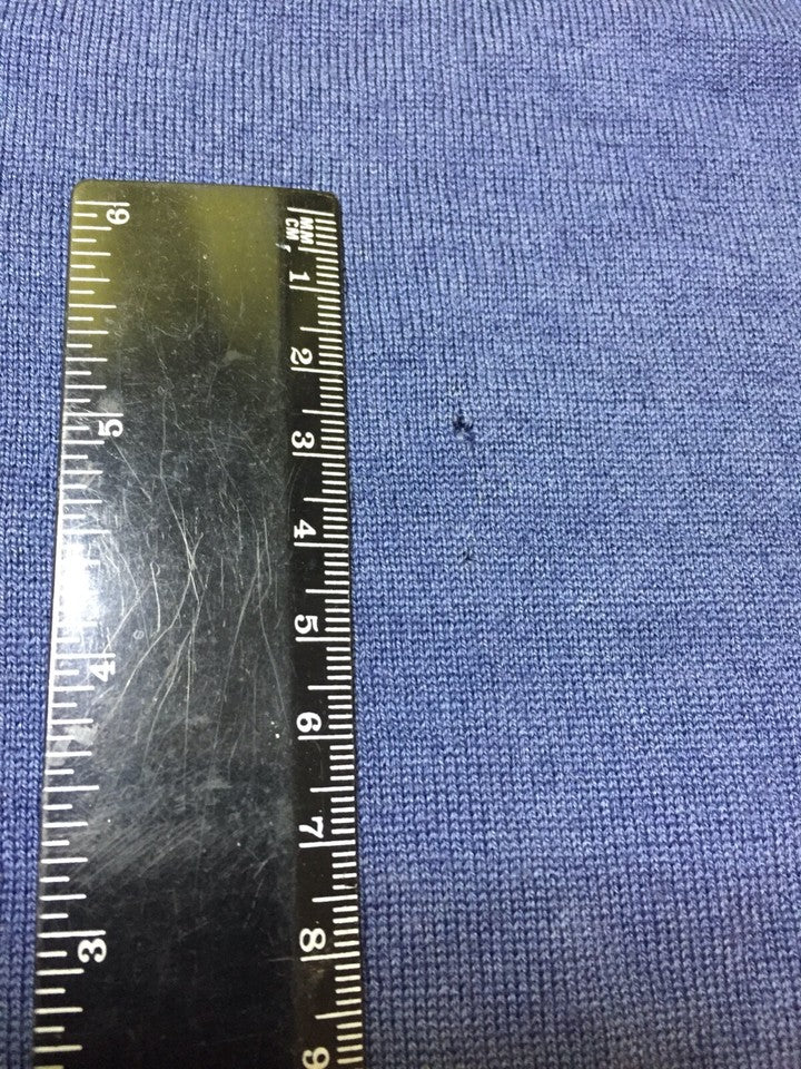 MASSIMO DUTTI Blue Soft Thin Knit Extra Fine WOOL Mens V-Neck Jumper size L