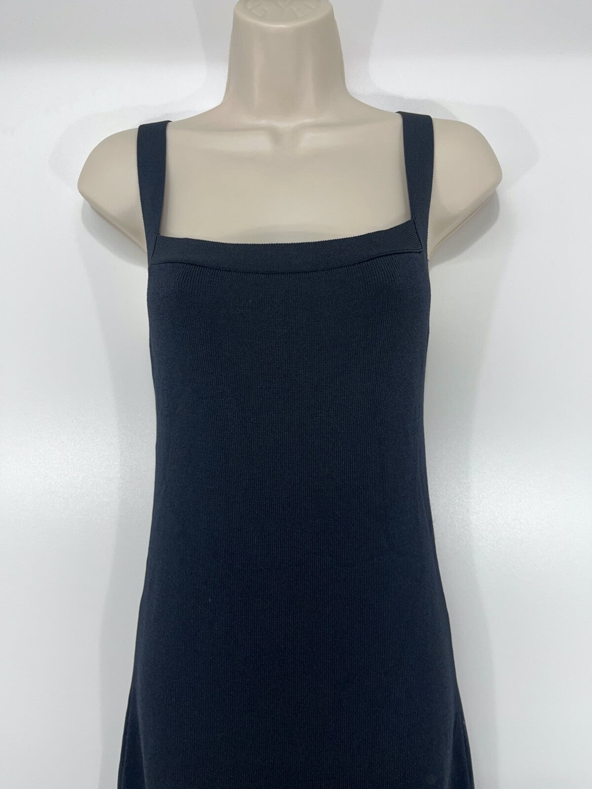 ZARA Black Jersey Classic Style Women's Long A-Line Dress with side Split UK 8 10 S