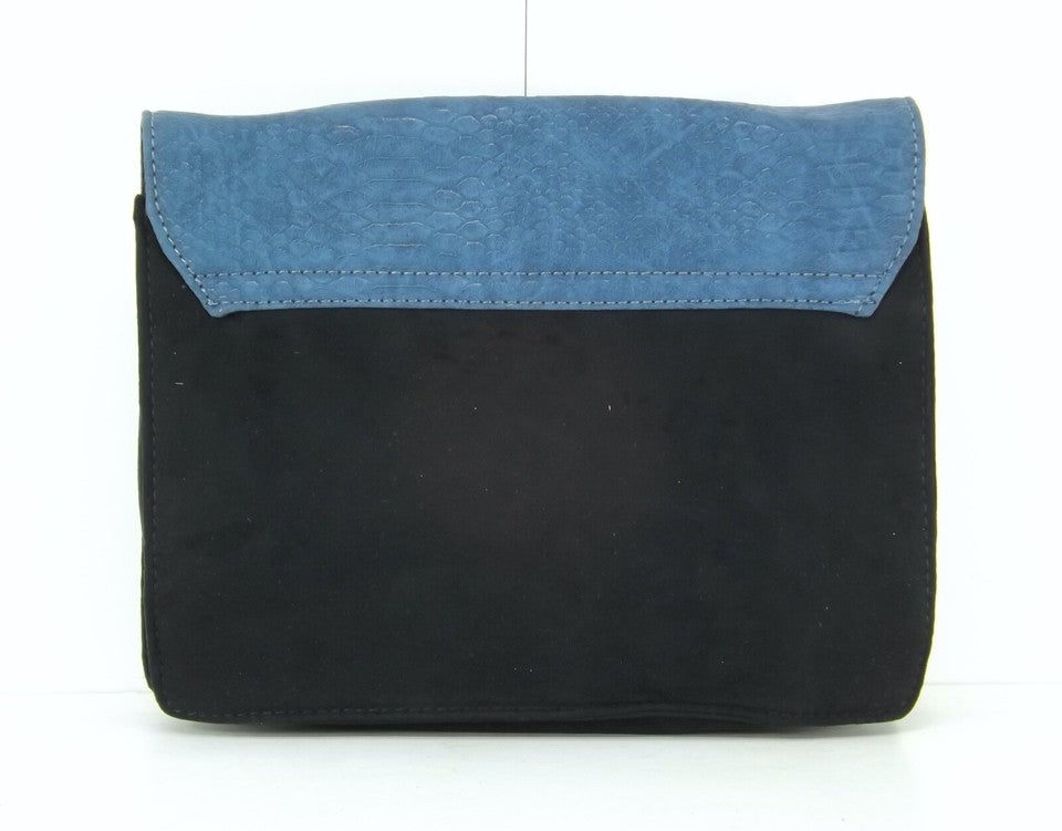 LA REDOUTE Black Blue Classic Retro Style Women's Clutch Shoulder Bag Small NEW
