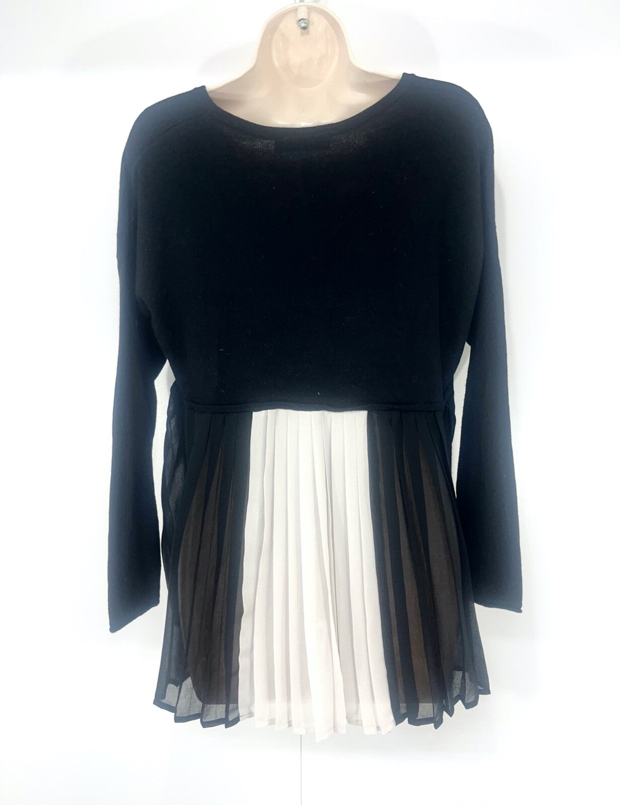 MINT VELVET Black Soft Thin Knit CASHMERE Blend Flared Boho Women's Jumper Top UK 12