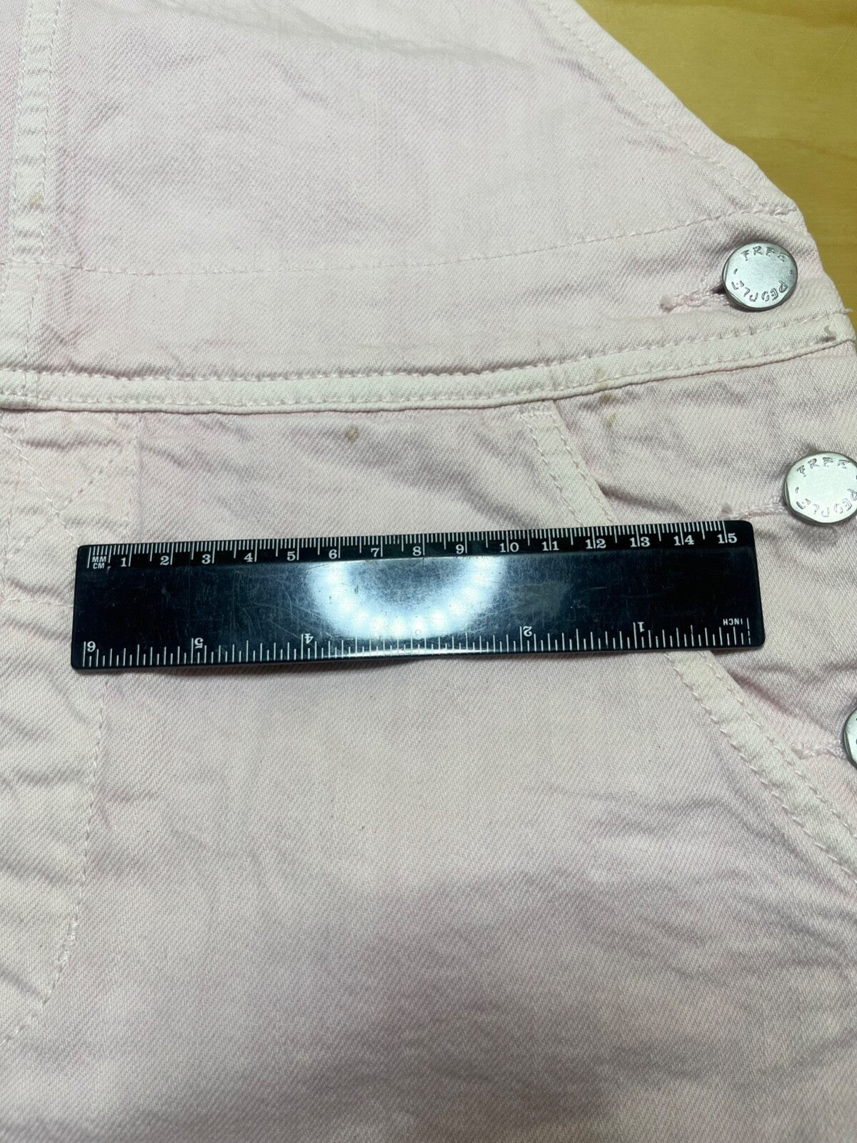 FREE PEOPLE Pink COTTON Denim Women's Dungaree Mini Skirtall Pinafore Dress size XS