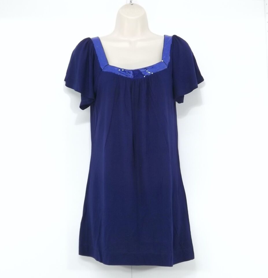 PHASE EIGHT Dark Blue Embellished Soft Thin Jersey Women's T-Shirt Blouse UK 10