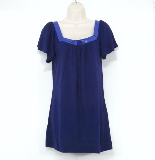 PHASE EIGHT Dark Blue Embellished Soft Thin Jersey Women's T-Shirt Blouse UK 10