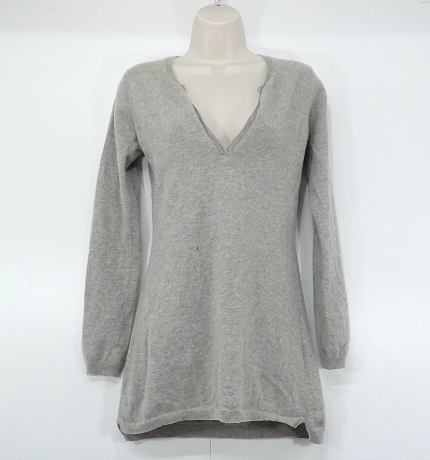 FTC CASHMERE Taupe Beige Pure CASHMERE Thin Knit Women's Jumper Tunic UK 8 10 S