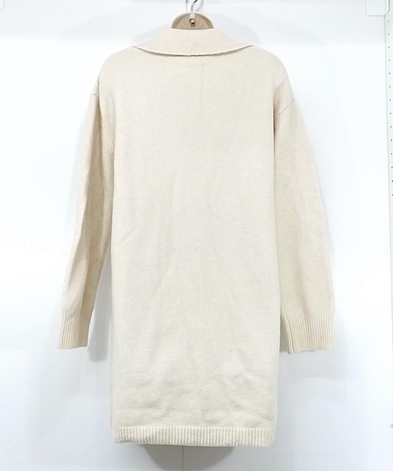 ZARA Cream WOOL CAMEL Blend Women's Chunky Oversized Long Jumper Tunic UK 8 10 S