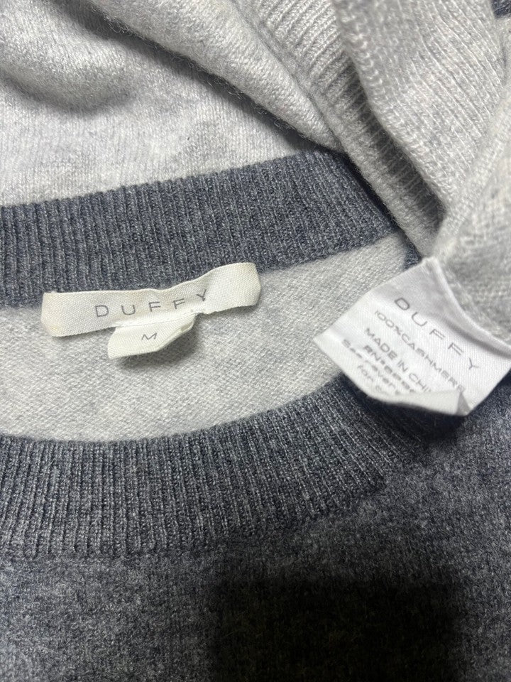 DUFFY Grey Thin Knit Pure CASHMERE Relaxed Fit Women's Boho Jumper UK 12 14 M