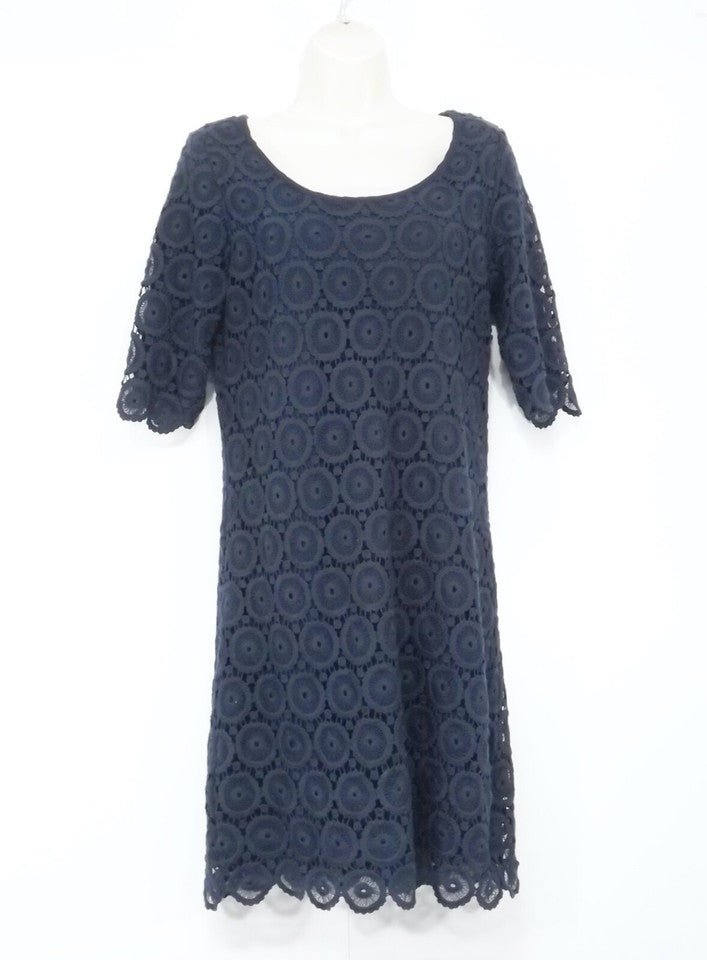 MONSOON Navy Lace Vintage Retro Style Women's Scoop Neck Shift Dress UK 12