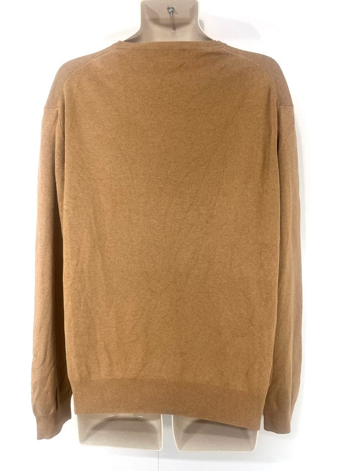 POLO RALPH LAUREN Beige PIMA COTTON Thin Knit Mens V-Neck Jumper size XL