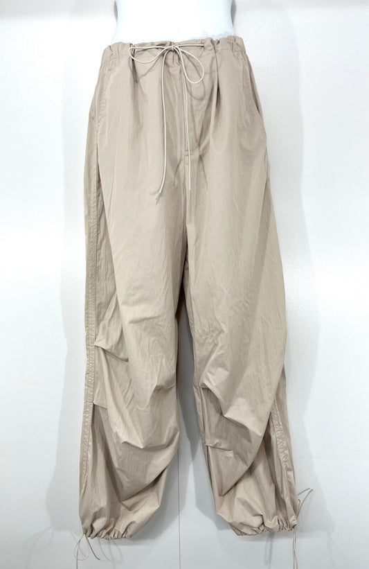 ZARA Stone Beige Women's Cargo Parachute Pants Trousers UK 12 14 M Lightweight