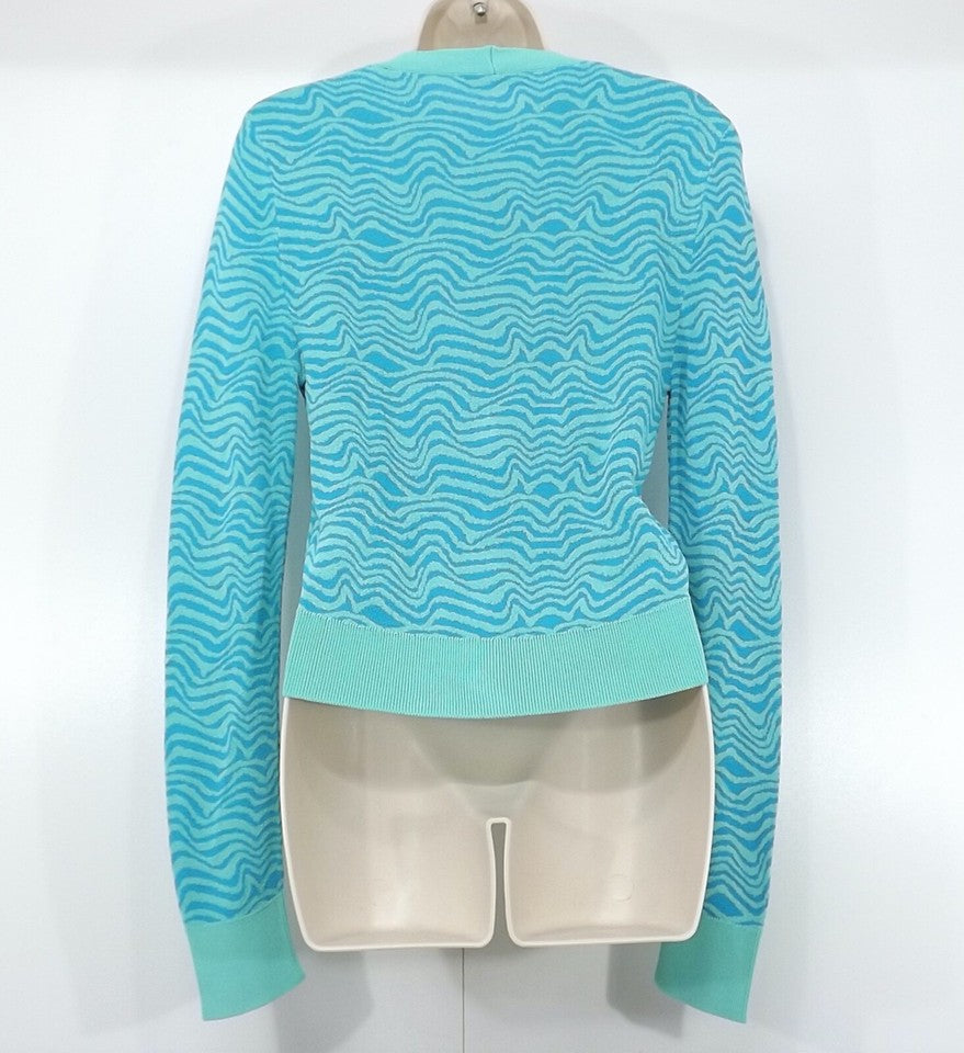 ZARA Green Blue Soft Thin Jersey Vintage Retro Style Women's Co-Ord Set Cardigan & Dress