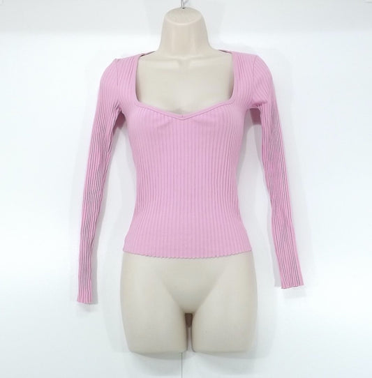 ZARA Pink Soft Thin Jersey Pure COTTON Women's T-Shirt Top UK 8 S NEW