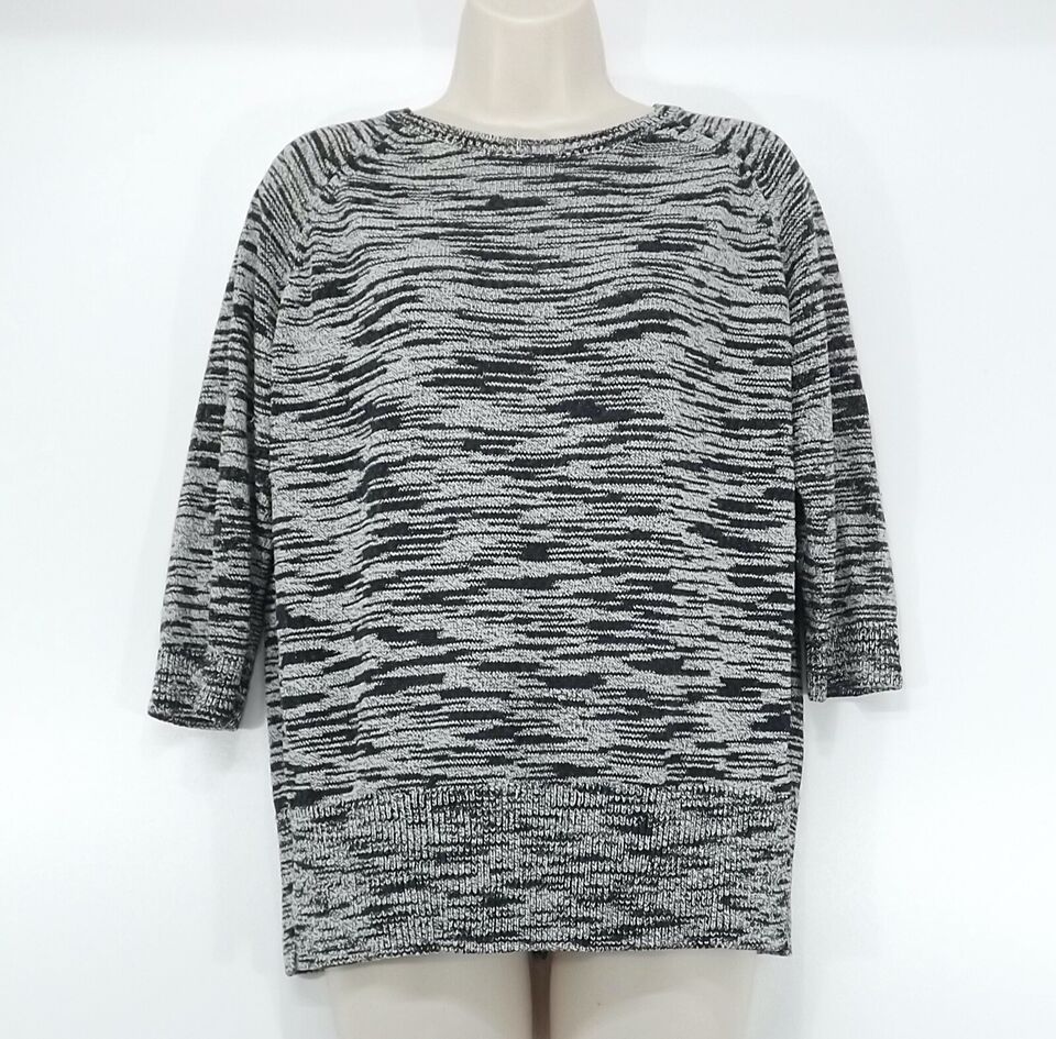 WHISTLES Grey Mix Soft Thin Knit COTTON Blend Relaxed Fit Women's Jumper UK 14