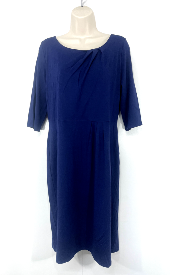 L.K. BENNETT Navy Soft Thin Jersey Classic Style Women's Shift Dress UK 18