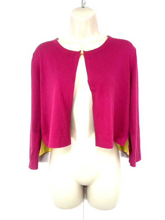 DAMSEL IN A DRESS Pink COTTON Blend Thin Knit Women's Cropped Cardigan UK 8 10 S