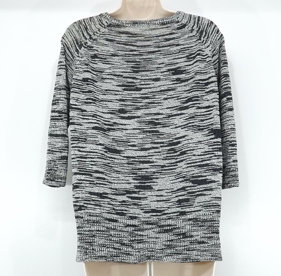 WHISTLES Grey Mix Soft Thin Knit COTTON Blend Relaxed Fit Women's Jumper UK 14