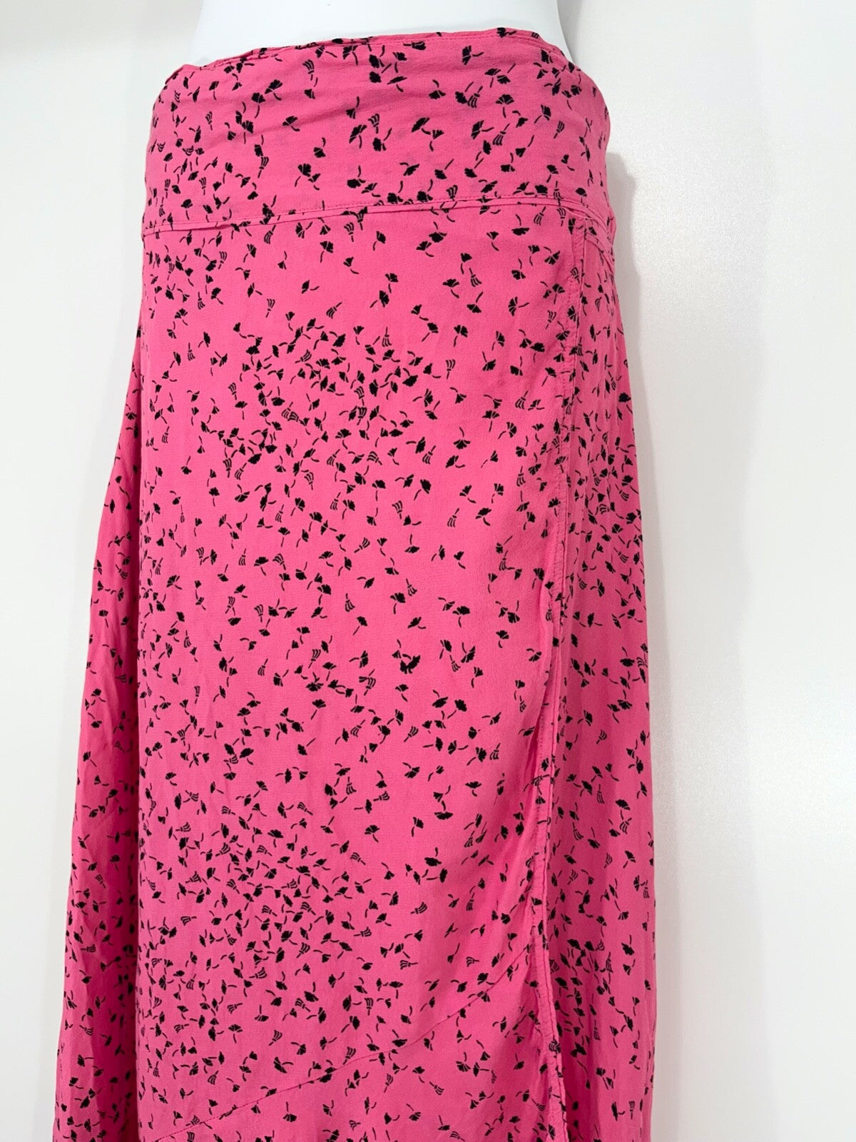 GANNI Light Floaty Women's Pink Floral BARRA CREPE Long Wrap Skirt UK 8 10 S