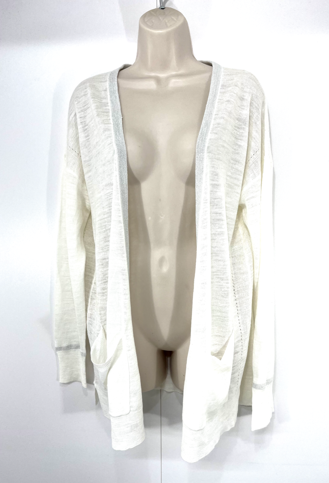 NEXT Cream Soft Thin Knit LINEN Blend Relaxed Fit Women's Cardigan Shrug UK 10