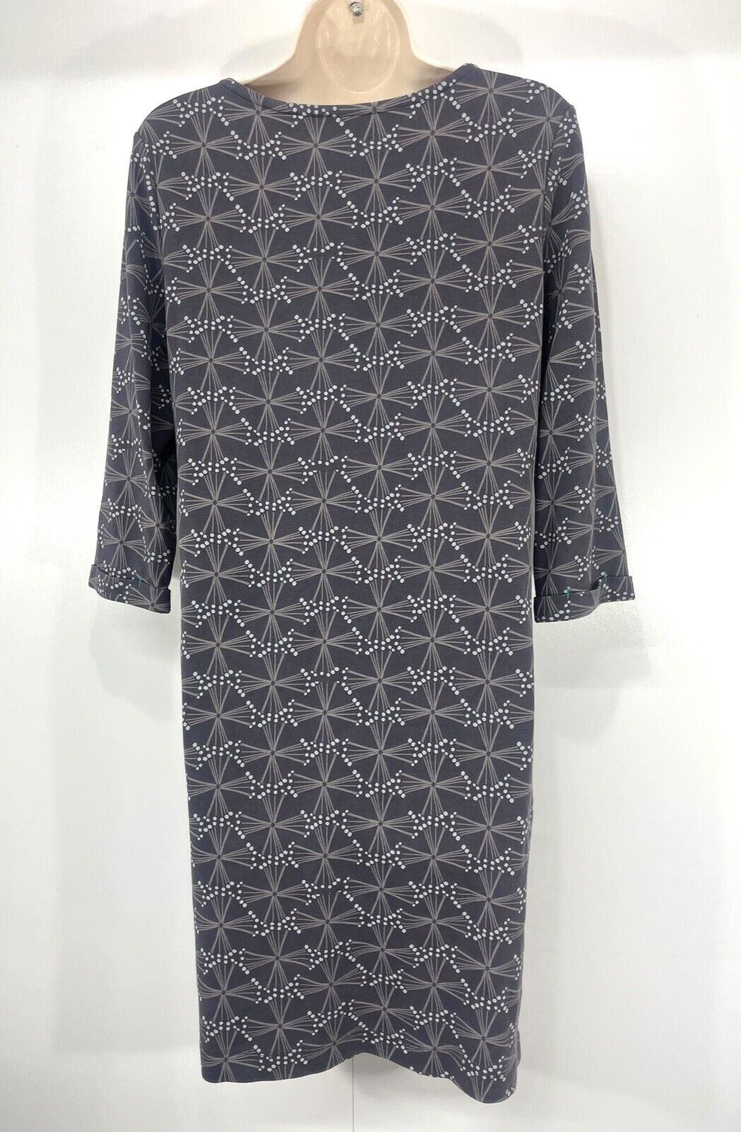 WHITE STUFF Grey Soft Pure COTTON Jersey Women's Boho Dress UK 12