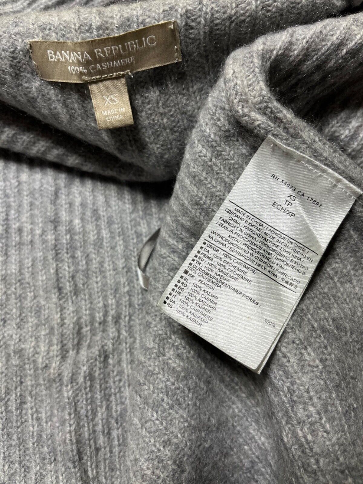 BANANA REPUBLIC Grey Pure CASHMERE Women's Chunky Boho Cardigan Shrug UK 6 8 XS