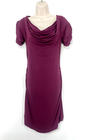 VIVIENNE WESTWOOD Anglomania Dusky Plum Thin Jersey Cowl Neck Shift Dress UK 12 14 L