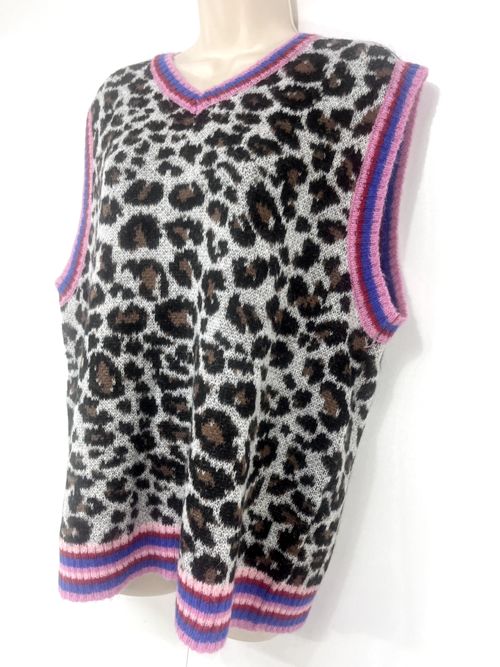 ZARA Multicoloured ALPACA WOOL Blend Relaxed Fit Women's Jumper Tank Top S M NEW