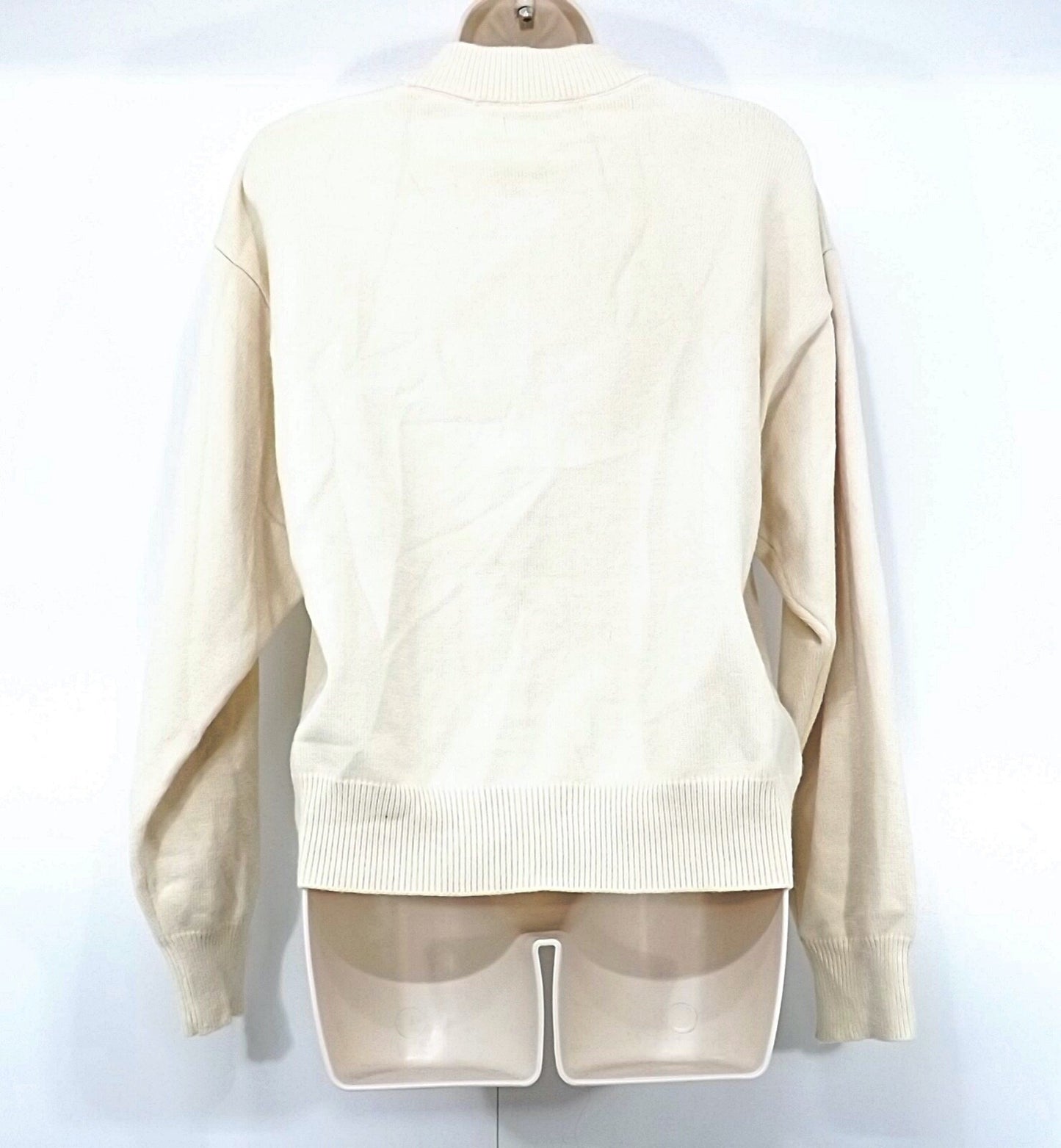 MANGO Cream Soft Thin Knit Classic Style Women's Crew Neck Cardigan UK 14 16 L