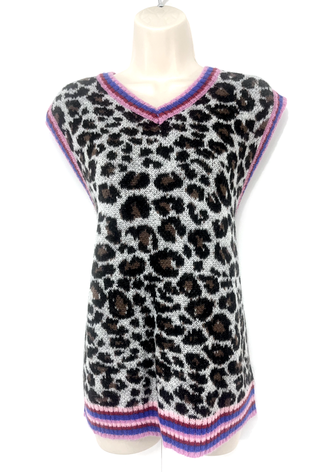 ZARA Multicoloured ALPACA WOOL Blend Relaxed Fit Women's Jumper Tank Top S M NEW