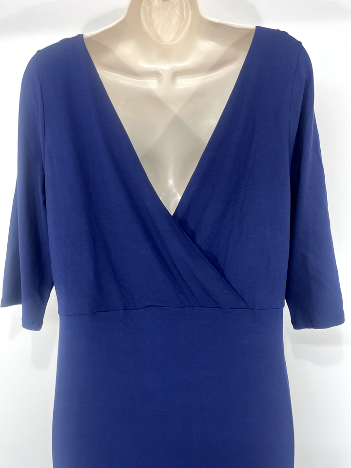 L.K. BENNETT Navy Soft Thin Jersey Classic Style Women's Shift Dress UK 18