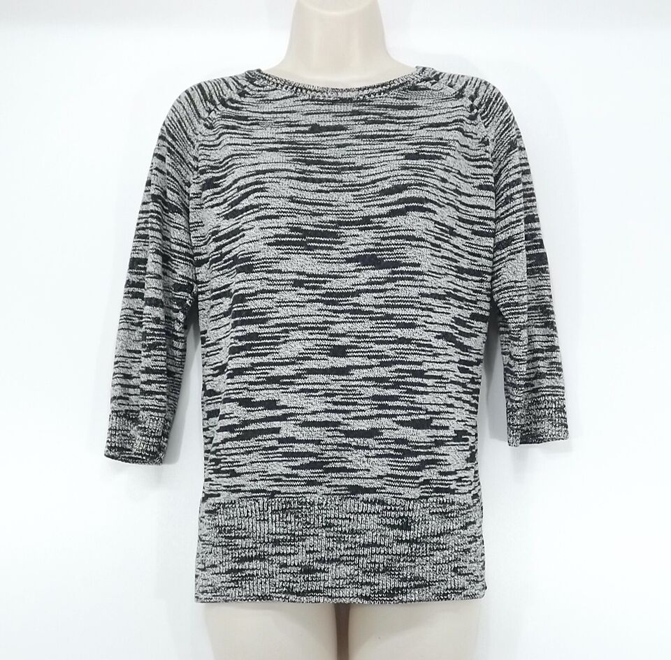 WHISTLES Grey Mix Soft Thin Knit COTTON Blend Relaxed Fit Women's Jumper UK 14