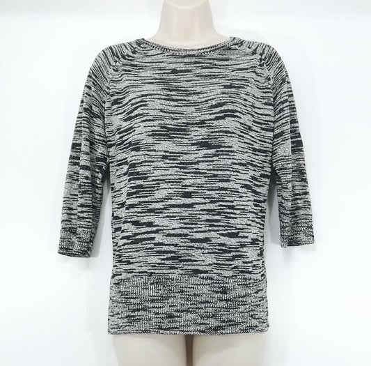 WHISTLES Grey Mix Soft Thin Knit COTTON Blend Relaxed Fit Women's Jumper UK 14