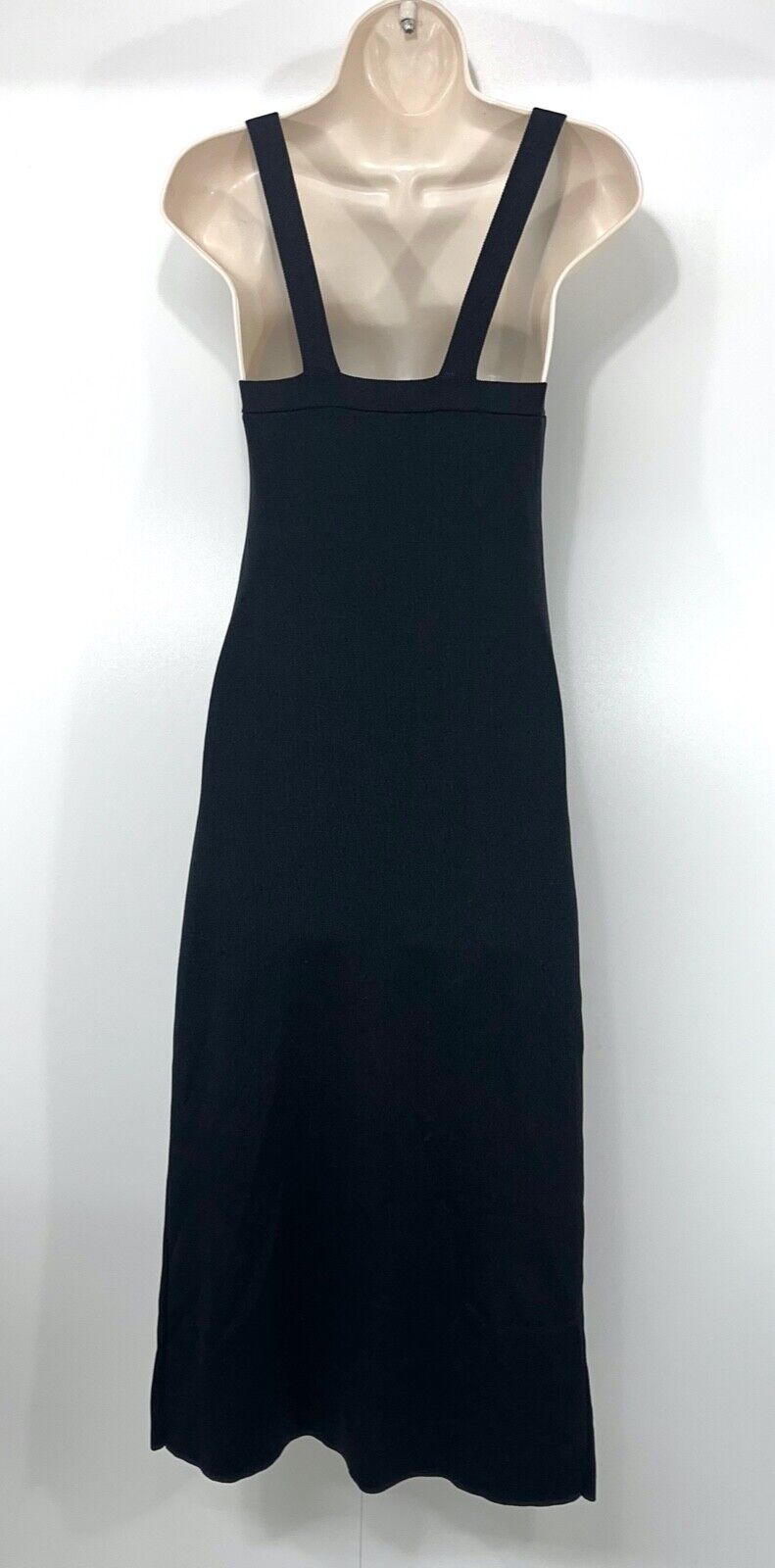 ZARA Black Jersey Classic Style Women's Long A-Line Dress with side Split UK 8 10 S