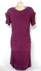 VIVIENNE WESTWOOD Anglomania Dusky Plum Thin Jersey Cowl Neck Shift Dress UK 12 14 L