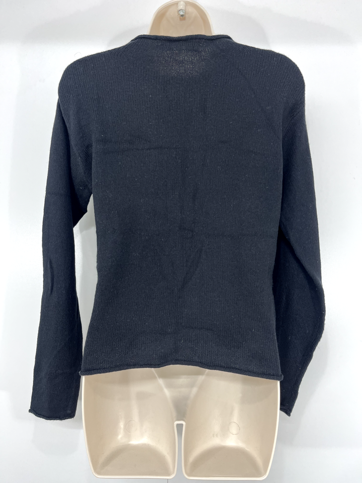 BRANDY MELVILLE Black Thin Knit WOOL Blend Women's High Neck Jumper UK 10 12 S