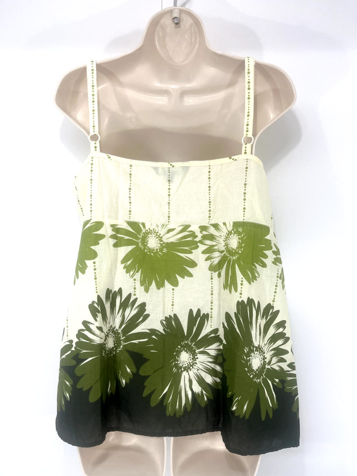 DEBENHAMS Green Multicoloured COTTON Women's Bolero Cardigan Camisole Top Set UK 16