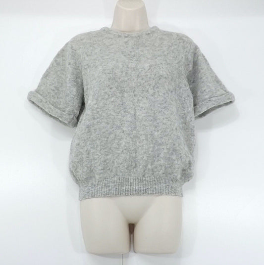 AMERICAN VINTAGE Grey Marl ALPACA Merino WOOL Blend Women's Jumper Top UK 8 10 S