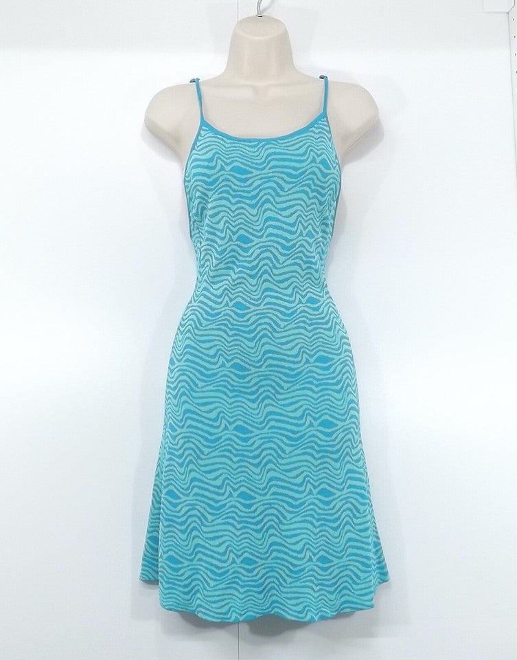 ZARA Green Blue Soft Thin Jersey Vintage Retro Style Women's Co-Ord Set Cardigan & Dress