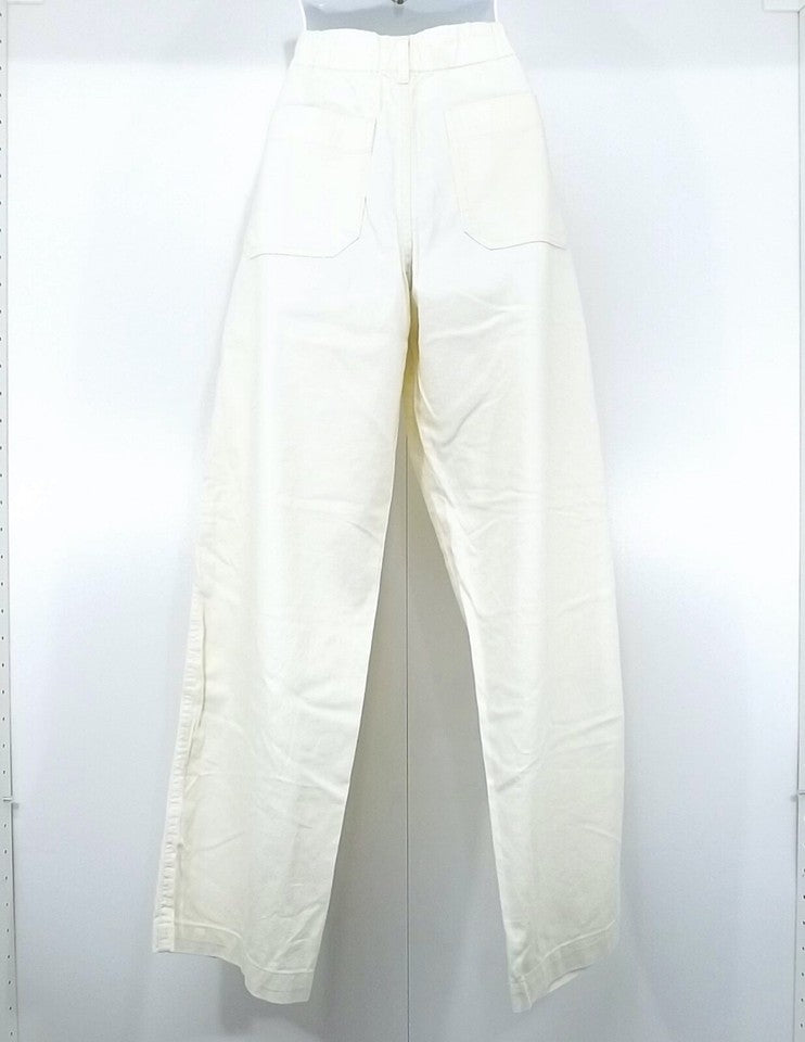 UNIQLO Cream Pure COTTON Retro Style Women's High Rise Jeans Trousers UK 8 10 S