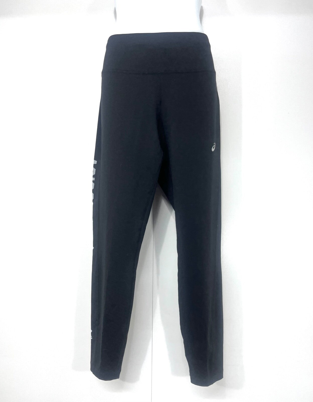 ASICS Black Thin Jersey Running Gym Yoga Women's Leggings UK 14 16 L