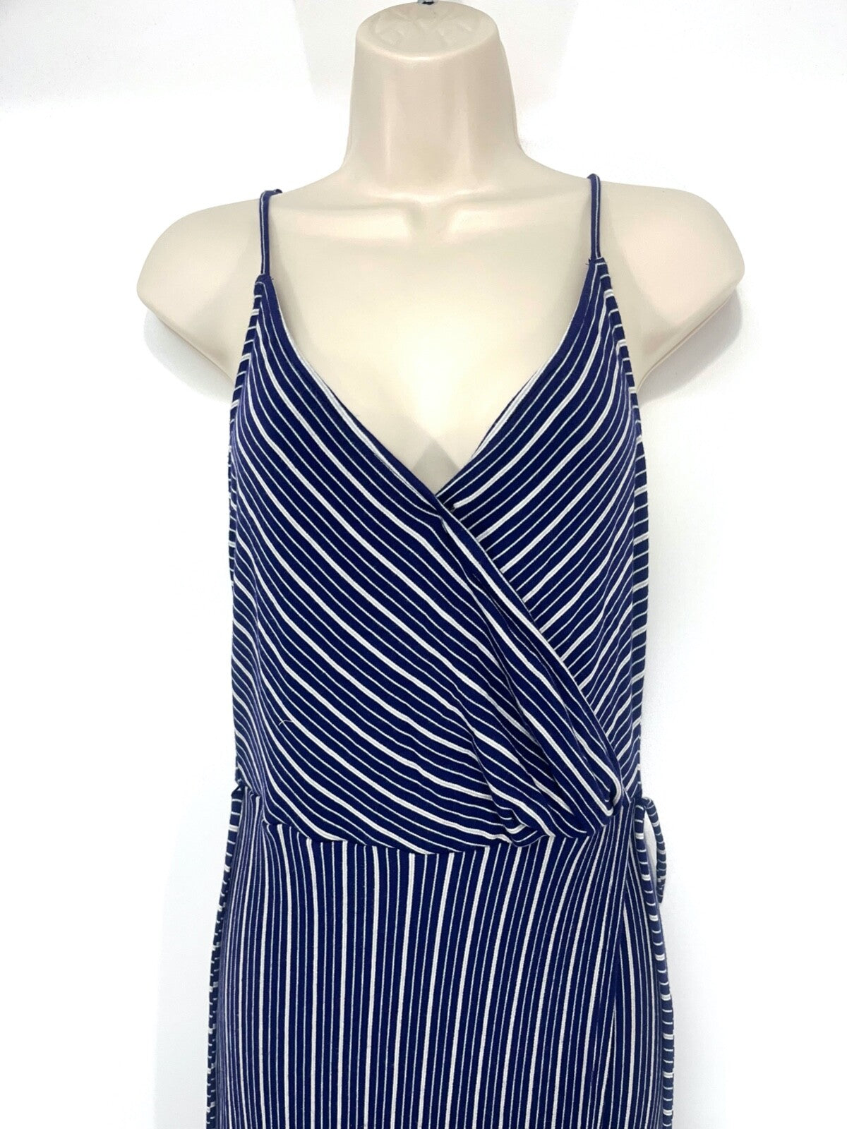 MARKET & SPRUCE Navy Grey Soft Thin Jersey Women's Strappy Maxi Dress UK 8 10 M